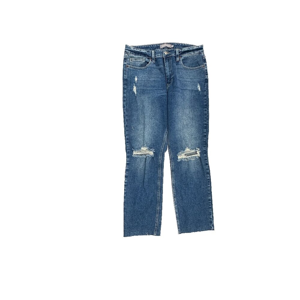 Just USA Raw Hem Distressed Straight Women's size 30 Dark Blue Denim Jeans